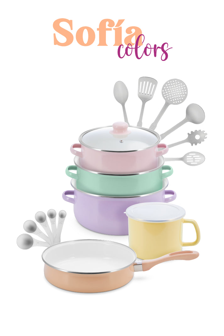 Batería de cocina Sofía Colors 20 piezas